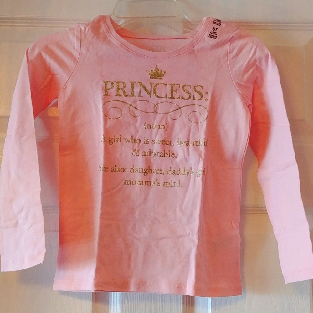 ⭐HOST PICK⭐NWT, Size 5T light pink with gold, long sleeve top - Picture 1 of 4